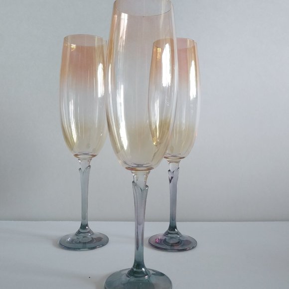 Flute Champagne Glasses Iridescent Ombre Blend - Picture 6 of 10